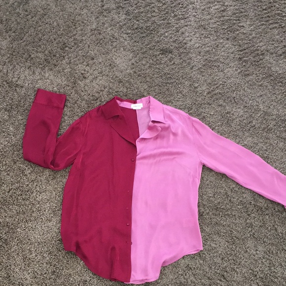 LOVERS & FRIENDS COLOR BLOCK BUTTON FRONT SHIRT SIZE SMALL - Picture 2 of 11